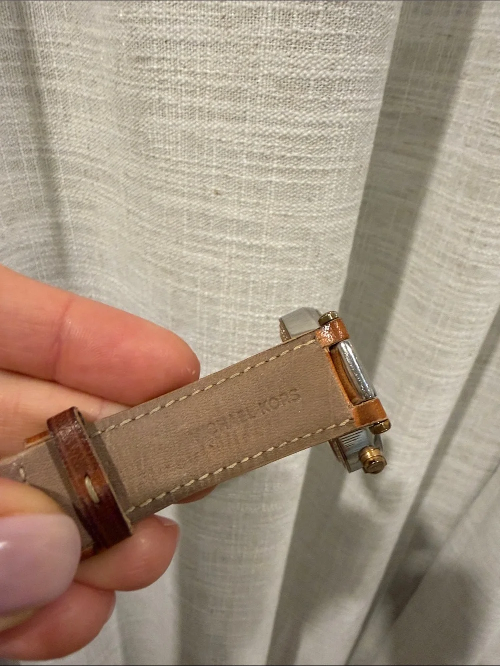 Michael Kors Rose Gold Case with Tan Leather Strap Watch